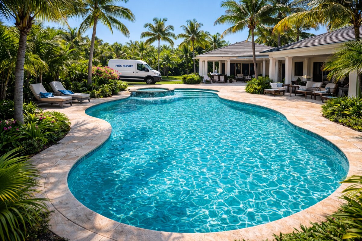 Pool service van same-day emergency in Plantation
